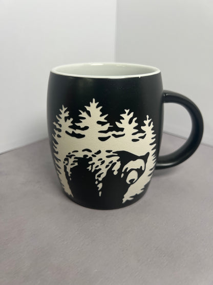 Up North Tomahawk Etched Bear Barrel Mug