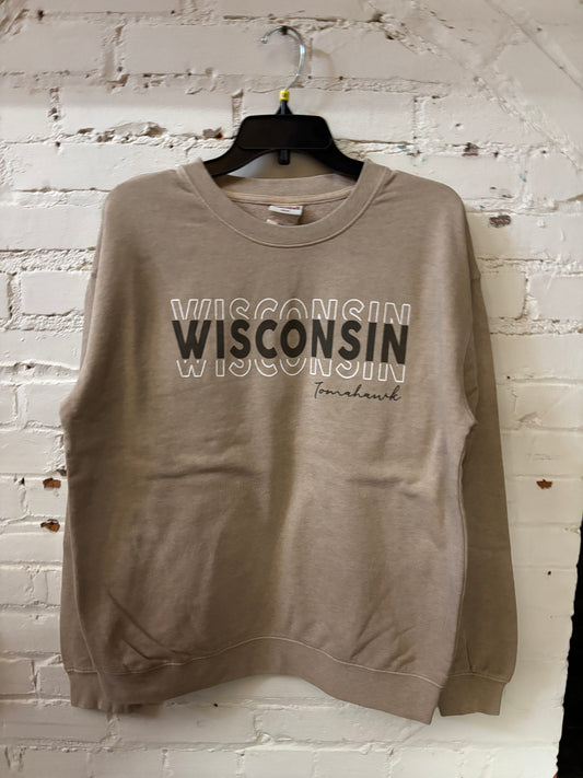 Wisconsin Tomahawk Heathered Crewneck