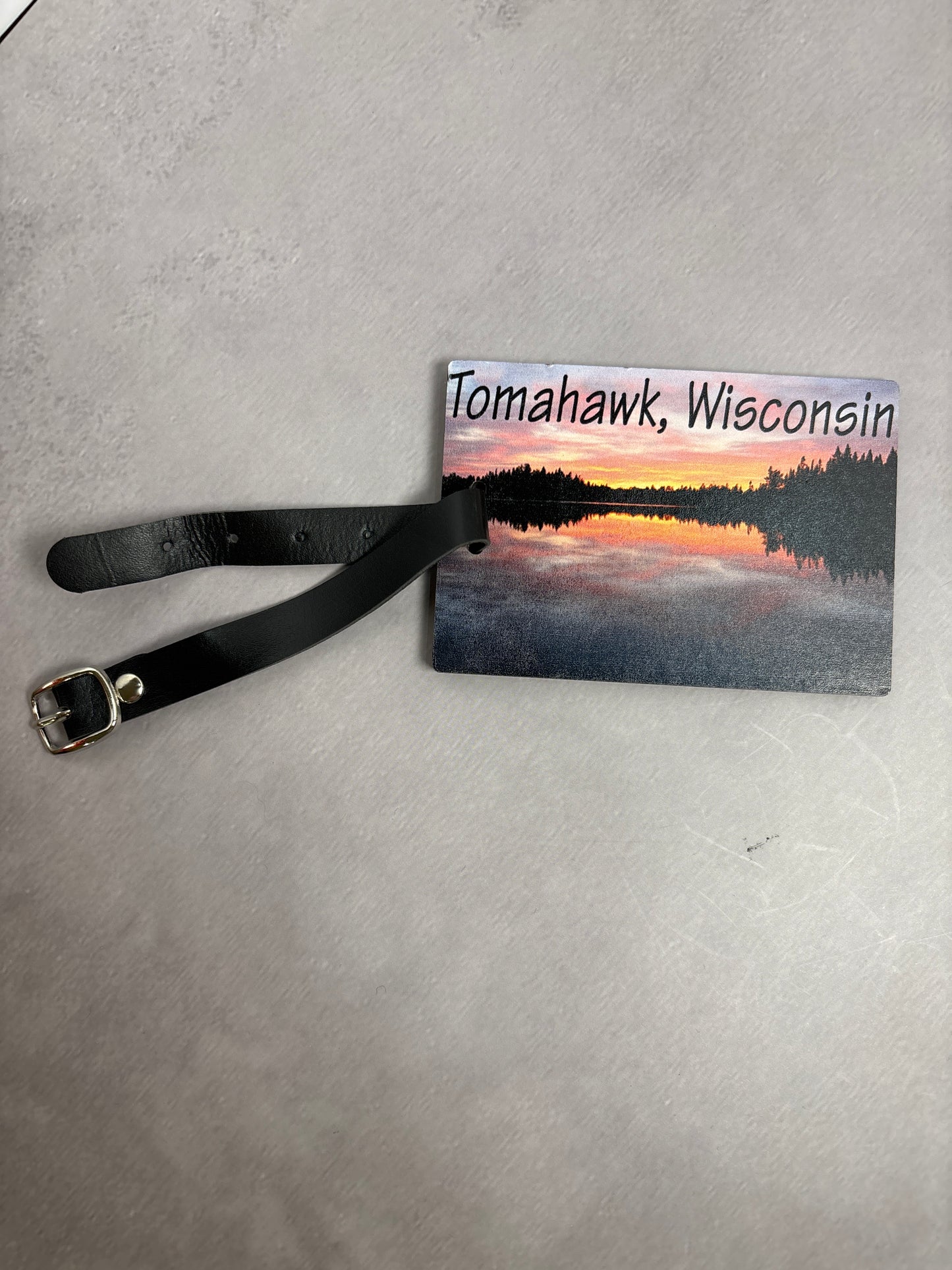 Tomahawk Sunset Lake Luggage Tag