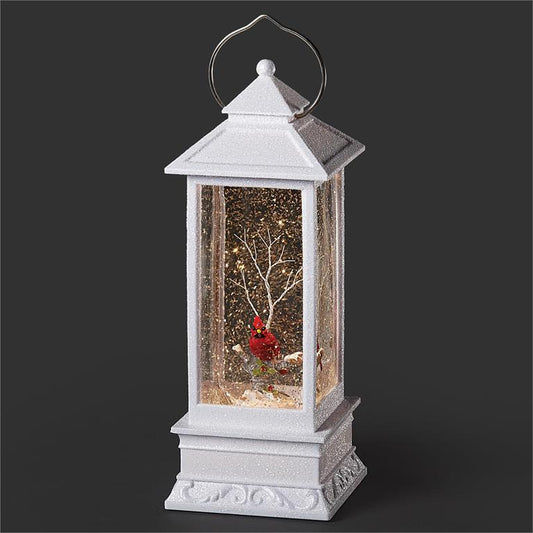 Cardinal Lighted Swirl Lantern