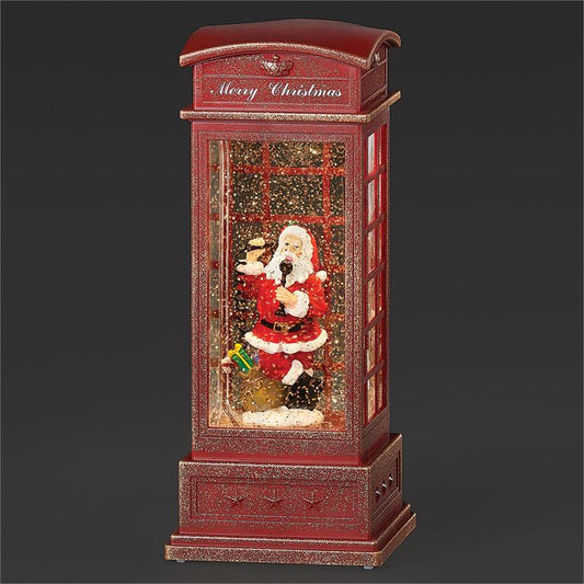 Phone Booth Santa Light Swirl Lantern