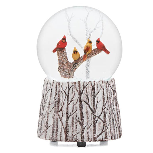 Musical Cardinals On Branch Glitterdome