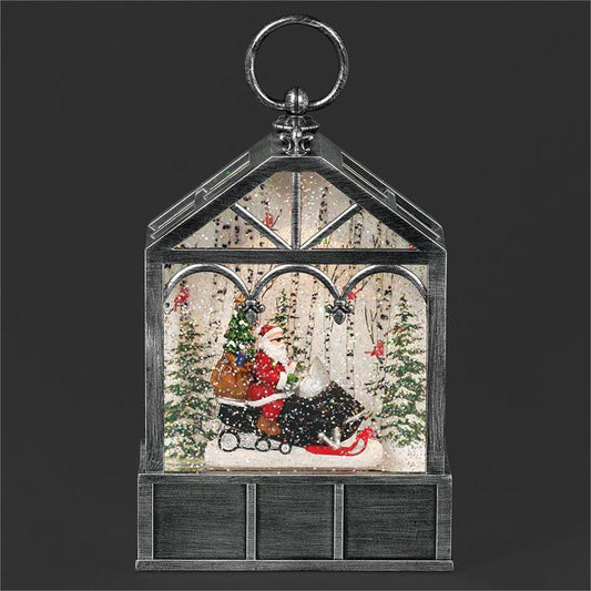 Santa Mobile Lighted Swirl Lantern