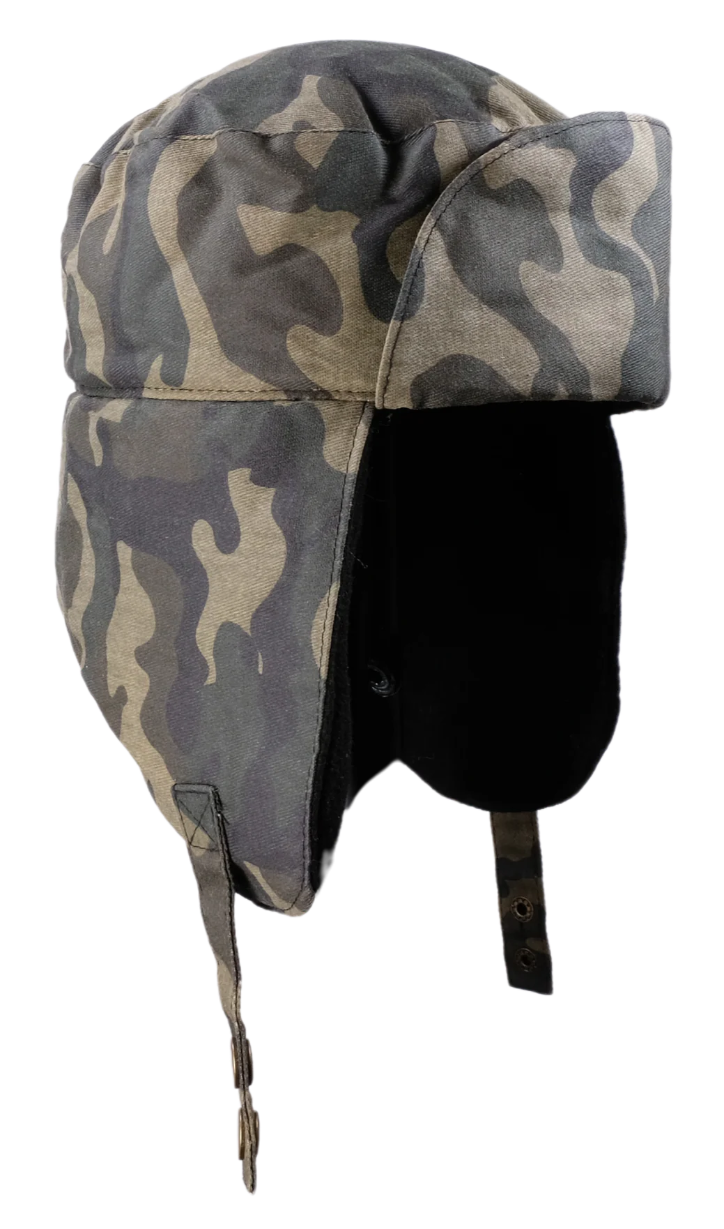 Waxed Camo Trapper Hat