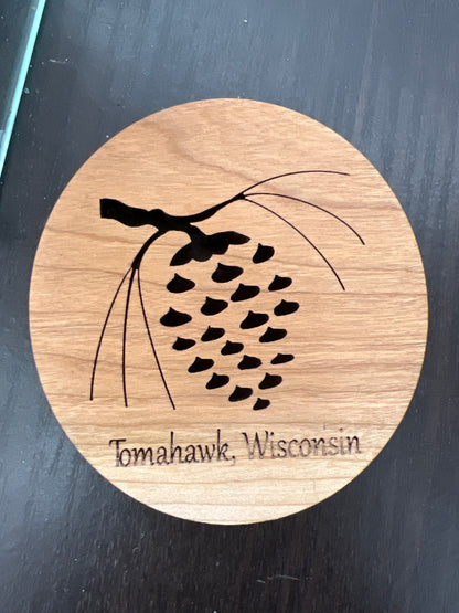 Tomahawk Wood Engraved Magnets