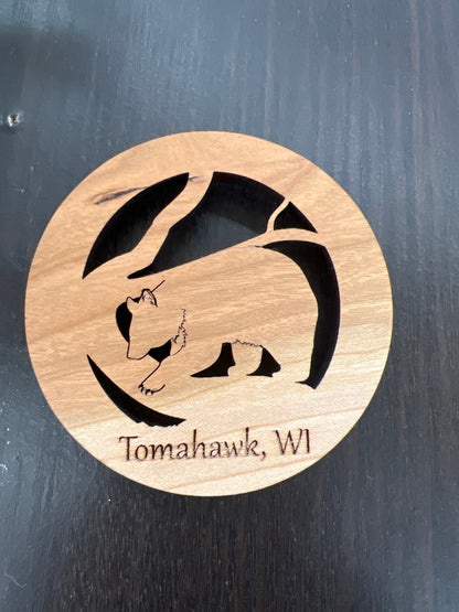 Tomahawk Wood Engraved Magnets