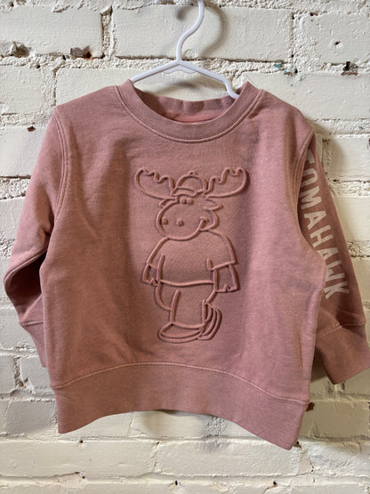 Youth Moose Embossed Crewneck