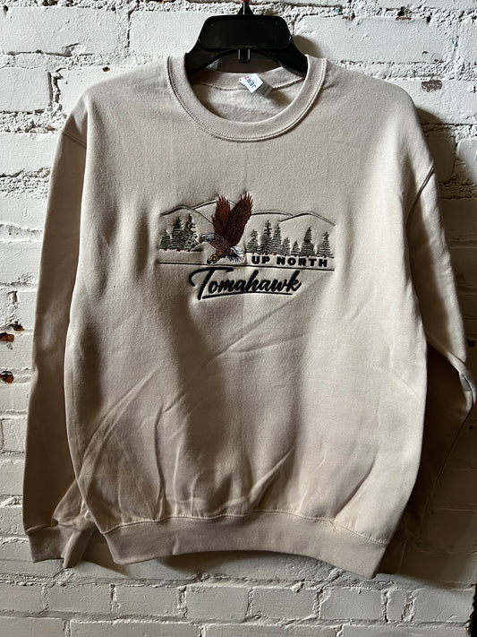 Tomahawk Embroidered Up North Eagle Crewneck