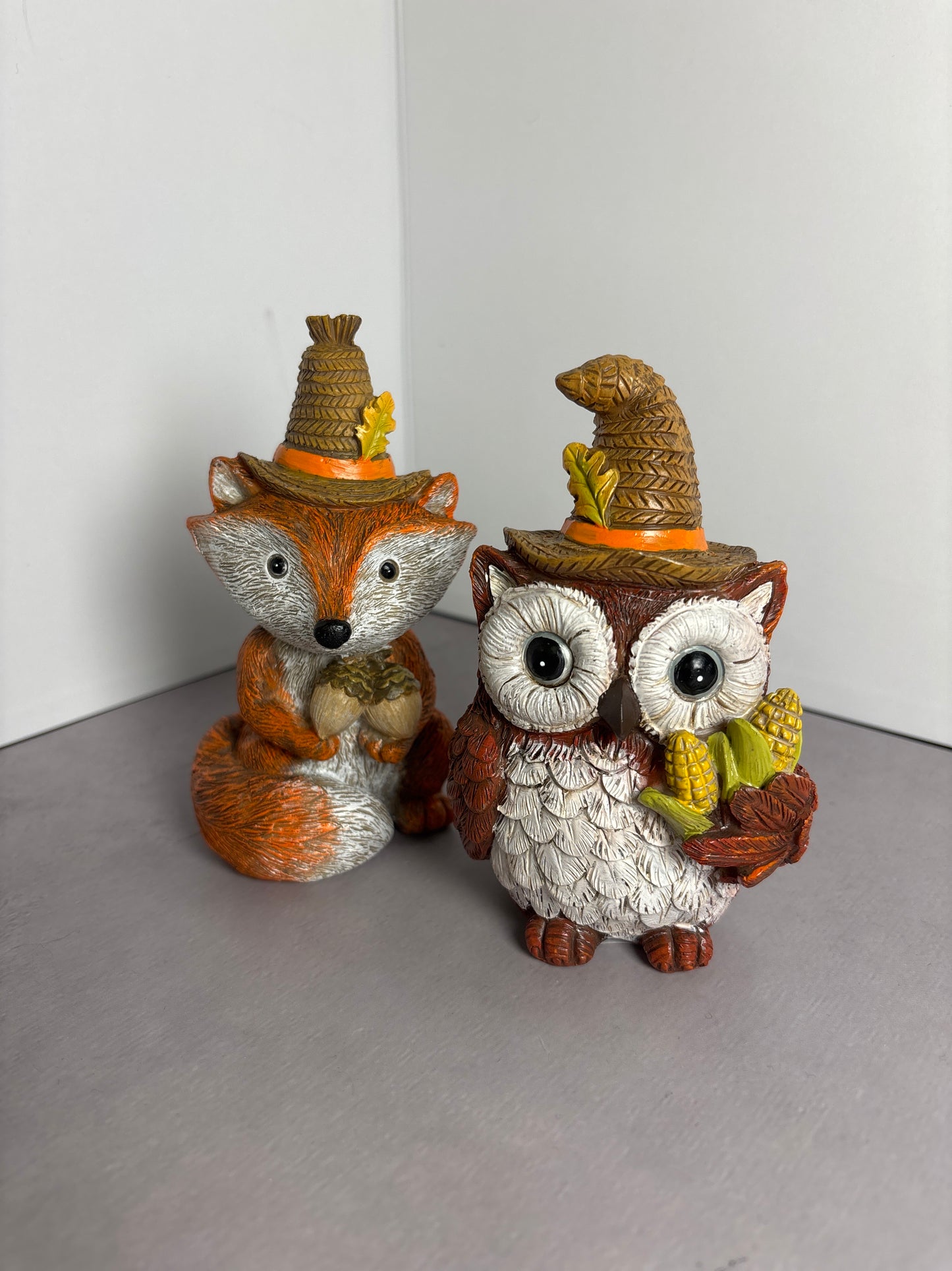 Harvest Blossom Resin Fox/Owl