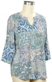 N Touch Act Natural Smock Neck Blouse