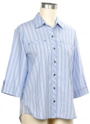 Southern Lady Denim Amazing Stripe Blouse