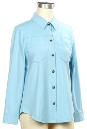 N Touch Act Natural Solid Shirt Jacket With Pockets