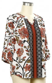 N Touch Hand Picked Border Print Blouse