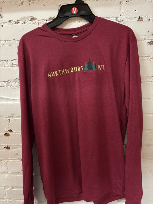 Cozy Corner Pine Trees Long Sleeve Tee