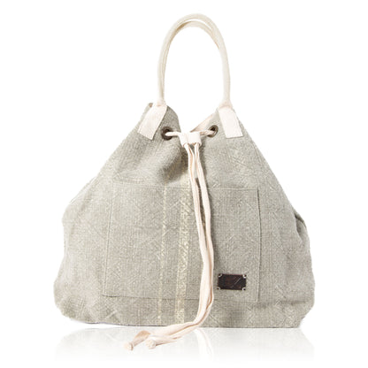 Jute Stripe Drawstring Backpack