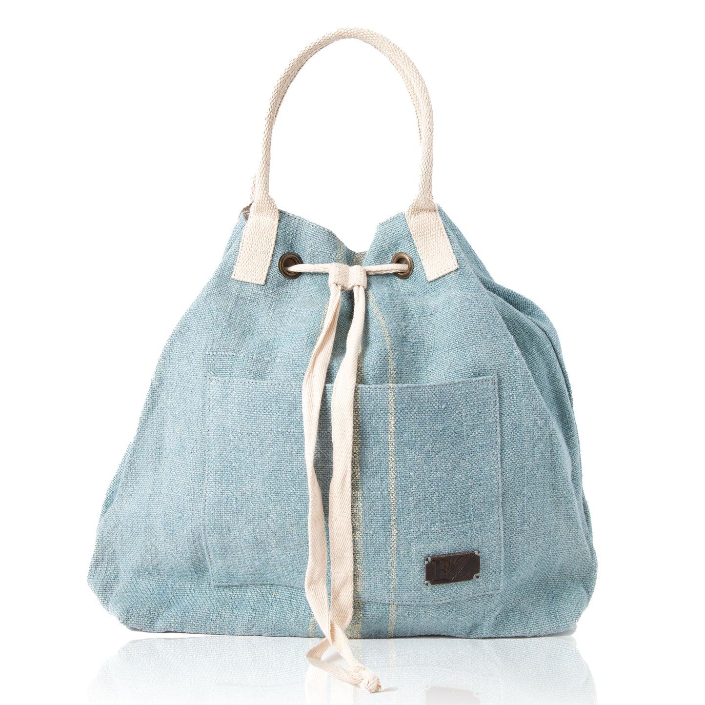 Jute Stripe Drawstring Backpack