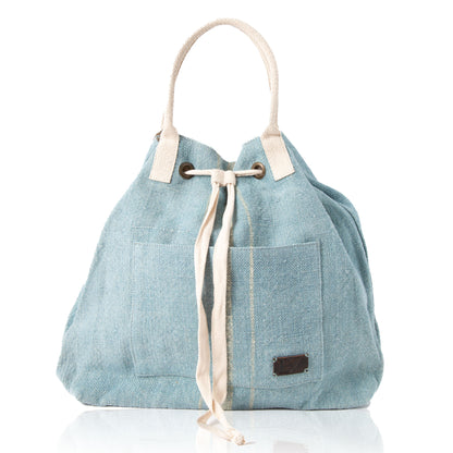 Jute Stripe Drawstring Backpack