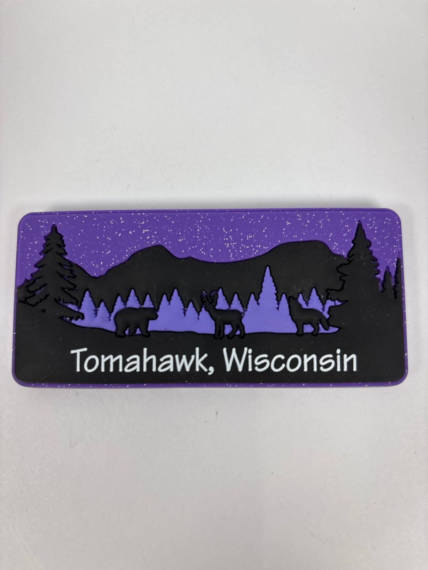 Tomahawk Purple Glitter Magnet