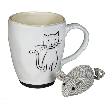 Pet Central Ceramic Mug and Mouse Toy Set