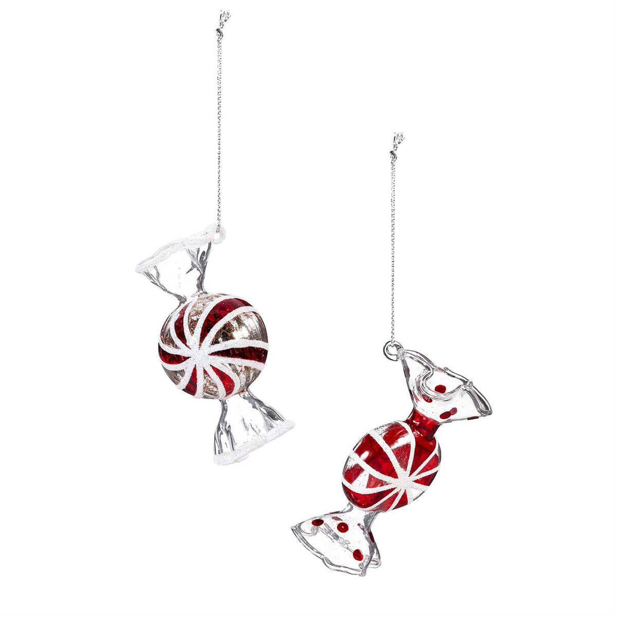 Sugar & Stripes Peppermint Candy Glass Ornament