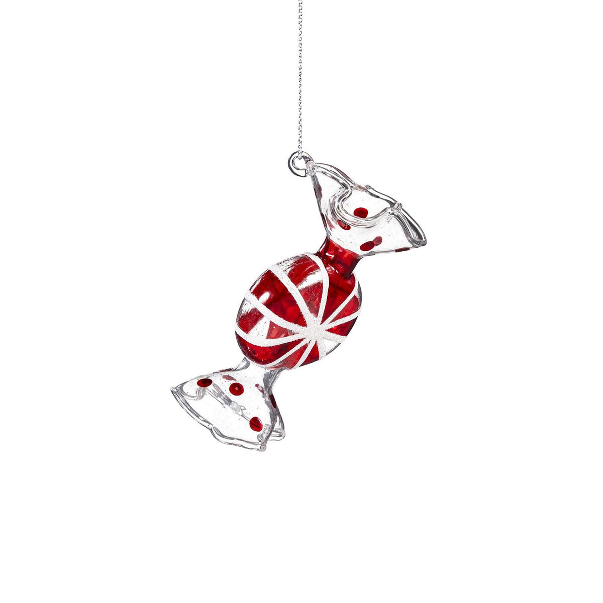 Sugar & Stripes Peppermint Candy Glass Ornament
