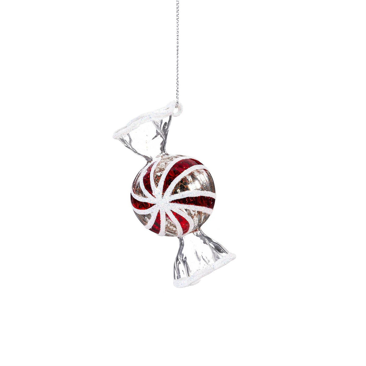 Sugar & Stripes Peppermint Candy Glass Ornament