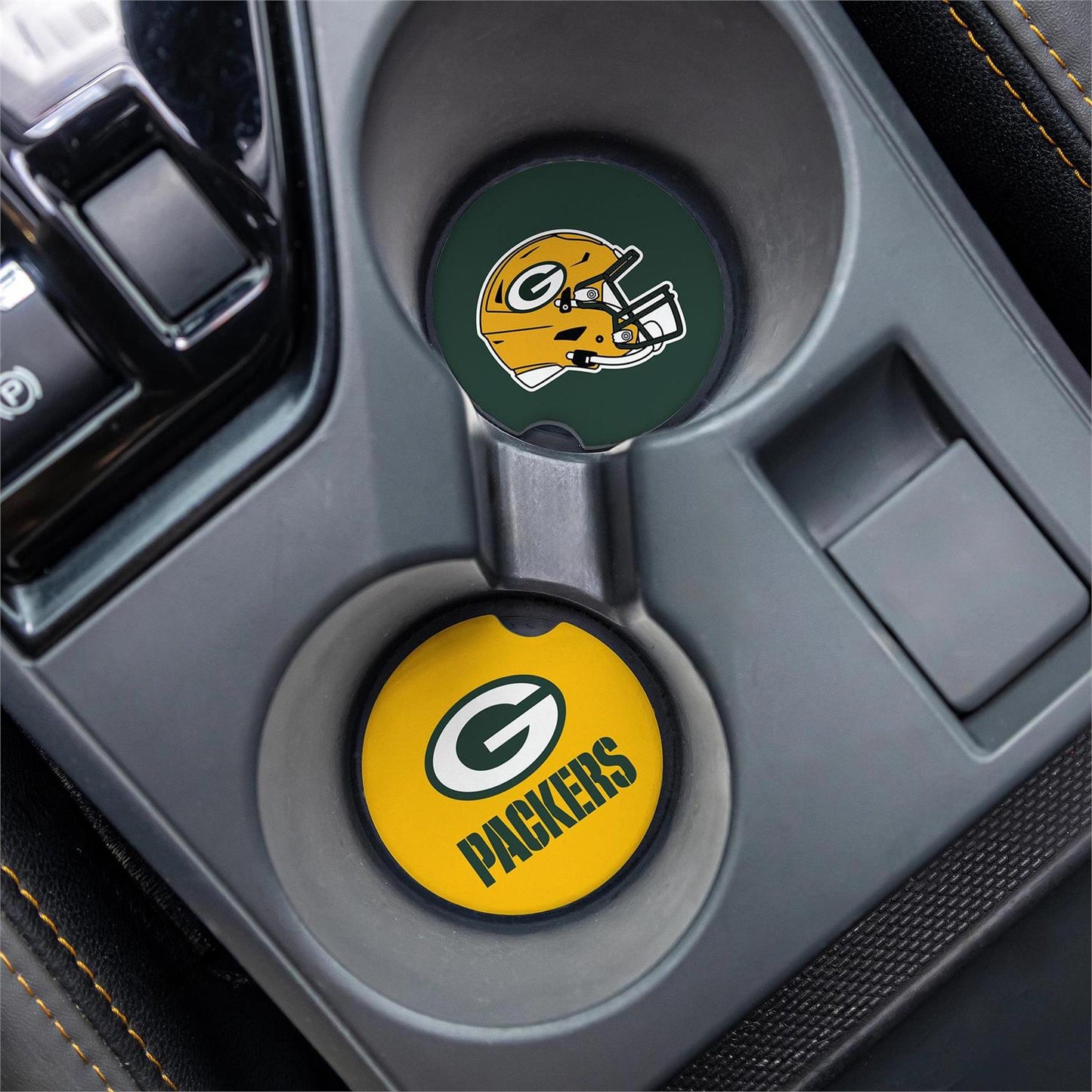 Packers Car Coasters (Set of 2)
