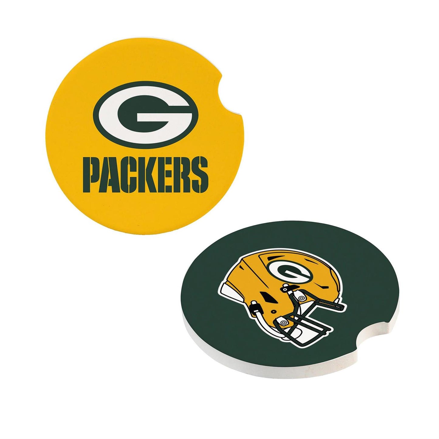 Packers Car Coasters (Set of 2)