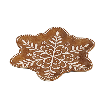 Shaped Embossed Ceramic Salad Plate