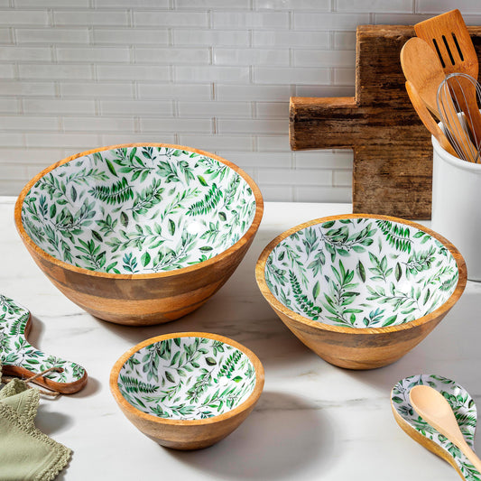 Olive Oasis Wooden Bowls