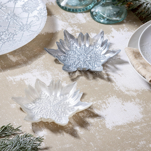 White Snowflake Shaped Dish