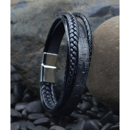 Men's Cross Leather Bracelets