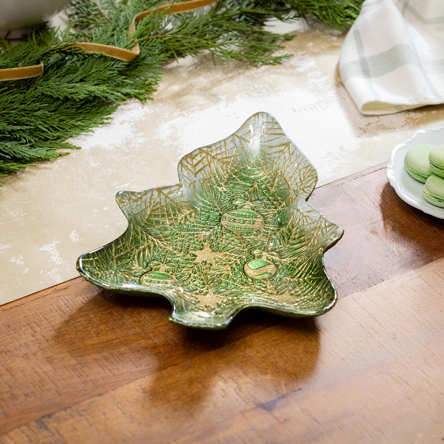 Shades of Green Glass Serving Dish