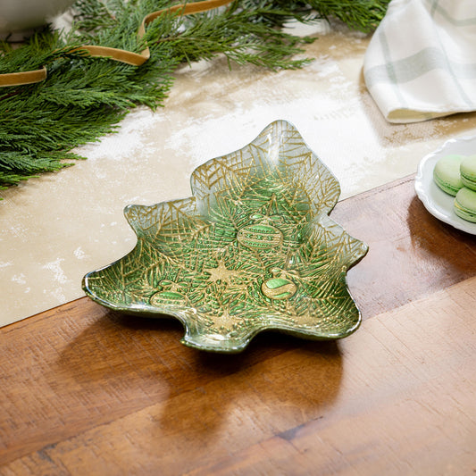 Shades of Green Glass Serving Dish