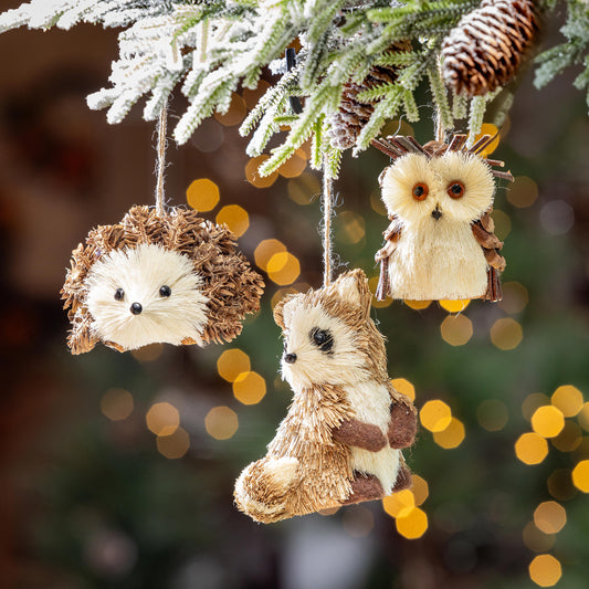 Woodland Animal Natural Fiber Ornaments