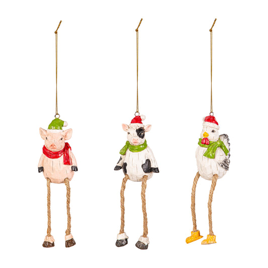 Farm Animal with Dangling Legs Ornament