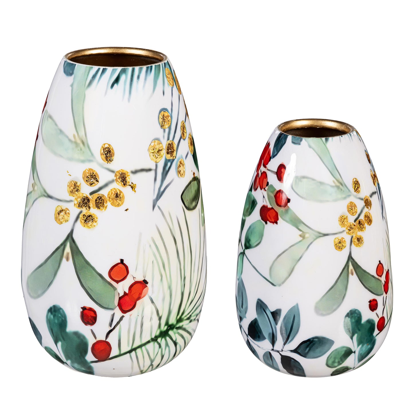 Festive Foliage Metal Vase