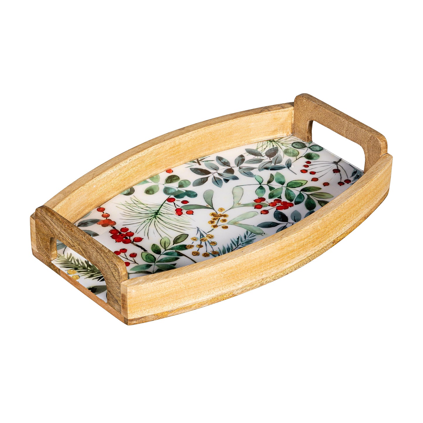 Festive Foliage Wood Serving Trays