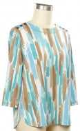 Links 3/4 Sleeve Brush Stroke Printed Top