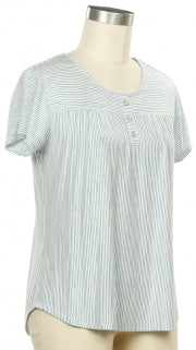 Southern Lady Short Sleeve Euphony Striped Top