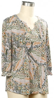 Sothern Lady 3/4 Sleeve Jungalow Maple Top