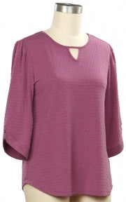 Links 3/4 Sleeve Rosetta Novelty Top