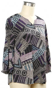 N Touch Crochet Print Top