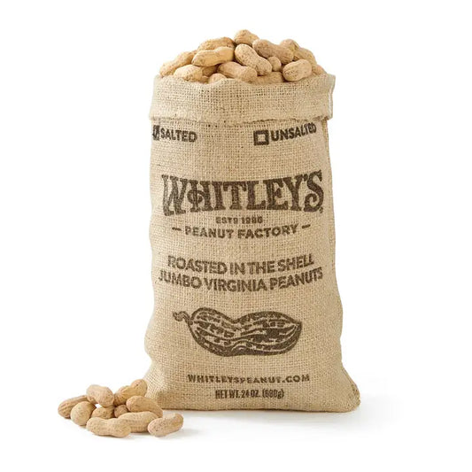 Whitley's Peanuts - Roasted-N-Shell 12oz Burlap Bag