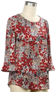 Southern Lady Artistic Flower Print Top