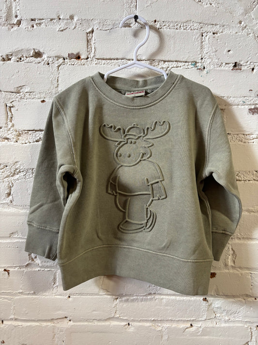 Youth Moose Embossed Crewneck