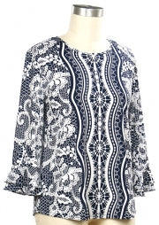 N Touch Connections Lace Print Top