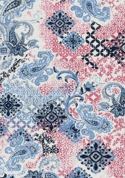 Southern Lady Denim Amazing Patch Print Top
