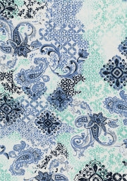 Southern Lady Denim Amazing Patch Print Top
