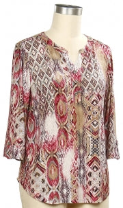 Southern Lady Fantasia Patch Print Top